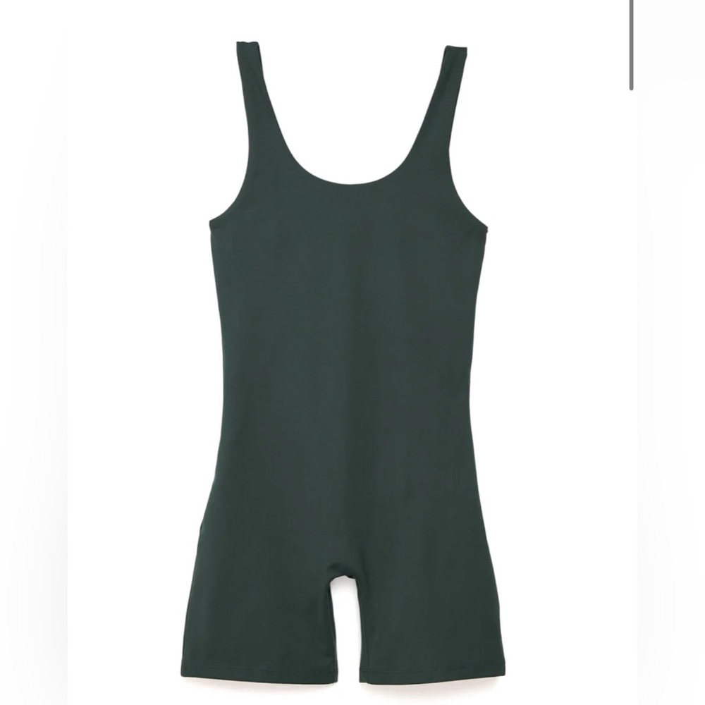 Girlfriend Collective Moss Green Bike Unitard